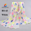 Lingshang new women's fashion long soft wrap lady shawl silk feel mulit-style chiffon scarf